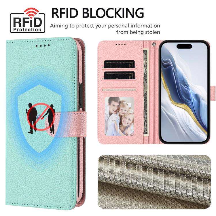 Detachable Litchi Texture Magnetic Side-Patch Vegan Leather Phone Case, For iPhone 15 Pro Max, Fo...