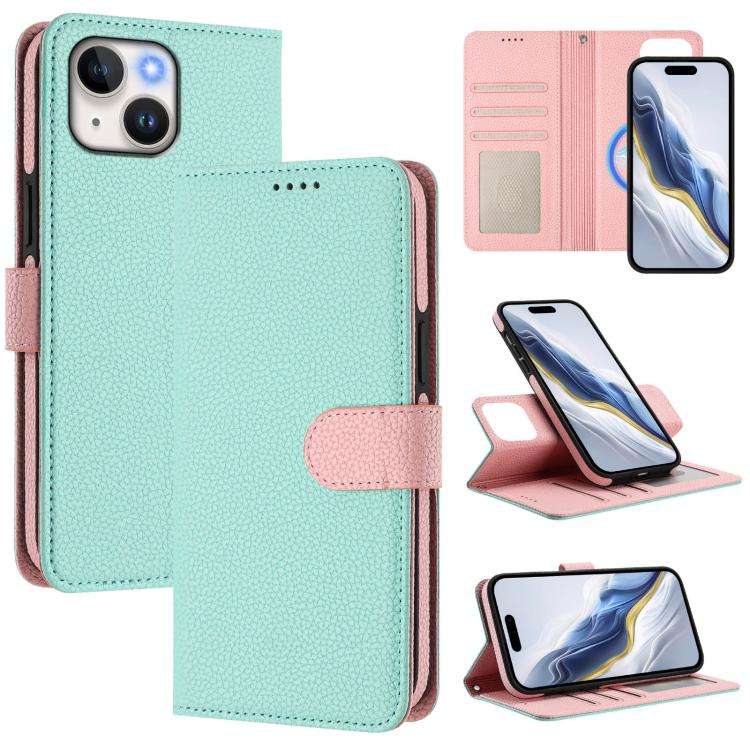 Detachable Litchi Texture Magnetic Side-Patch Vegan Leather Phone Case, For iPhone 13 Pro Max, Fo...