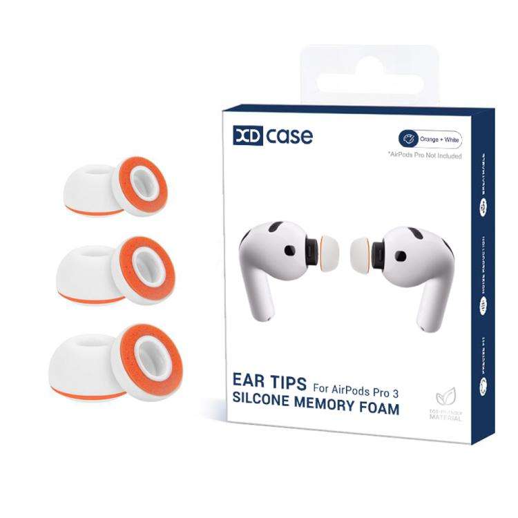 XDcase 3 Pairs Replacement Silicone Sponge Ear Tips, S/M/L Size, 3 Pairs S/M/L Size(White Orange)...