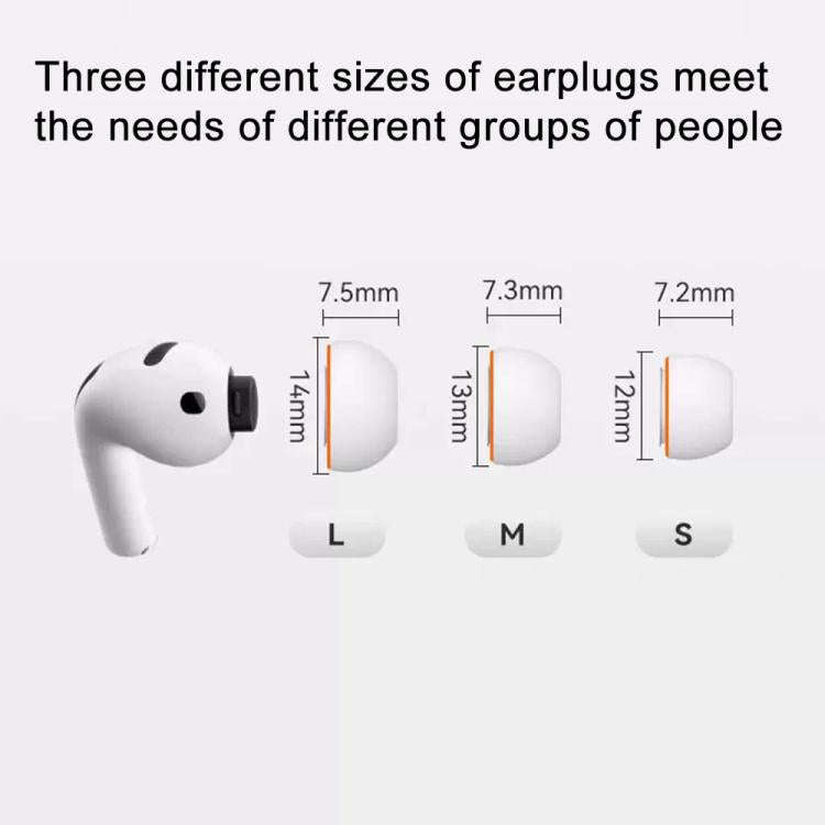 XDcase 3 Pairs Replacement Silicone Sponge Ear Tips, S/M/L Size, 3 Pairs S/M/L Size(White Orange)...