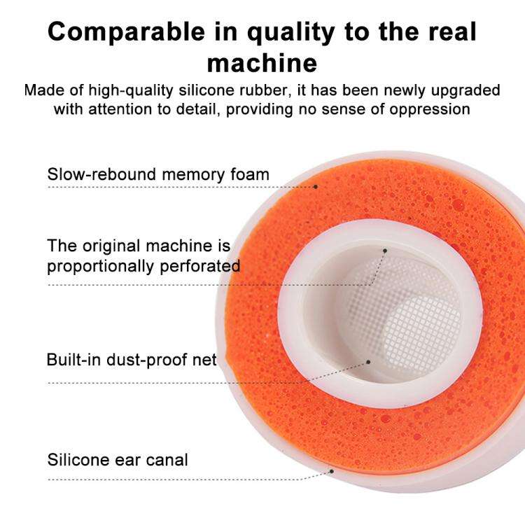 XDcase 3 Pairs Replacement Silicone Sponge Ear Tips, S/M/L Size, 3 Pairs S/M/L Size(White Orange)...