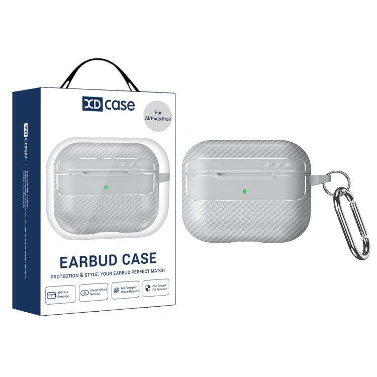 XDcase Carbon Fiber Texture Earbud Case with Hook, For AirPods 5 / 4, For AirPods Pro 3
