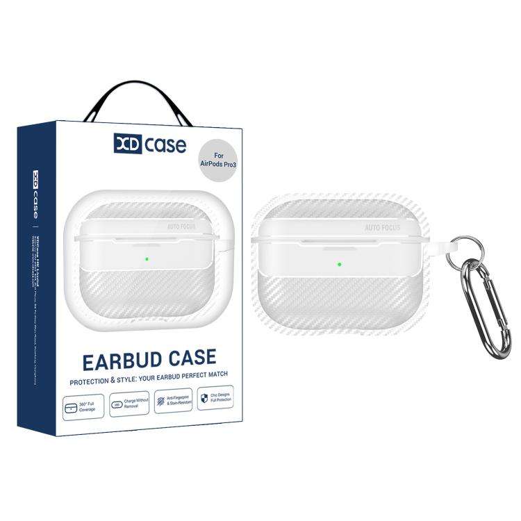 XDcase Carbon Fiber Texture Earbud Case with Hook, For AirPods 5 / 4, For AirPods Pro 3