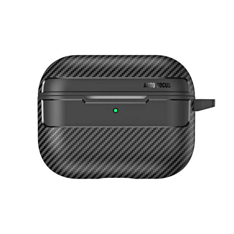 XDcase Carbon Fiber Texture Earbud Case with Hook, For AirPods 5 / 4, For AirPods Pro 3