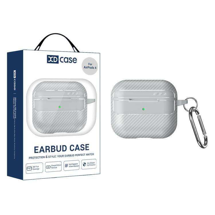 XDcase Carbon Fiber Texture Earbud Case with Hook, For AirPods 5 / 4, For AirPods Pro 3