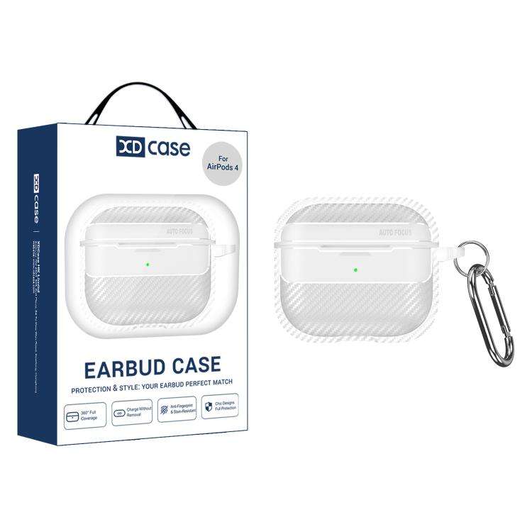 XDcase Carbon Fiber Texture Earbud Case with Hook, For AirPods 5 / 4, For AirPods Pro 3