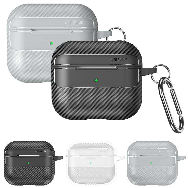 XDcase Carbon Fiber Texture Earbud Case with Hook, For AirPods 5 / 4, For AirPods Pro 3