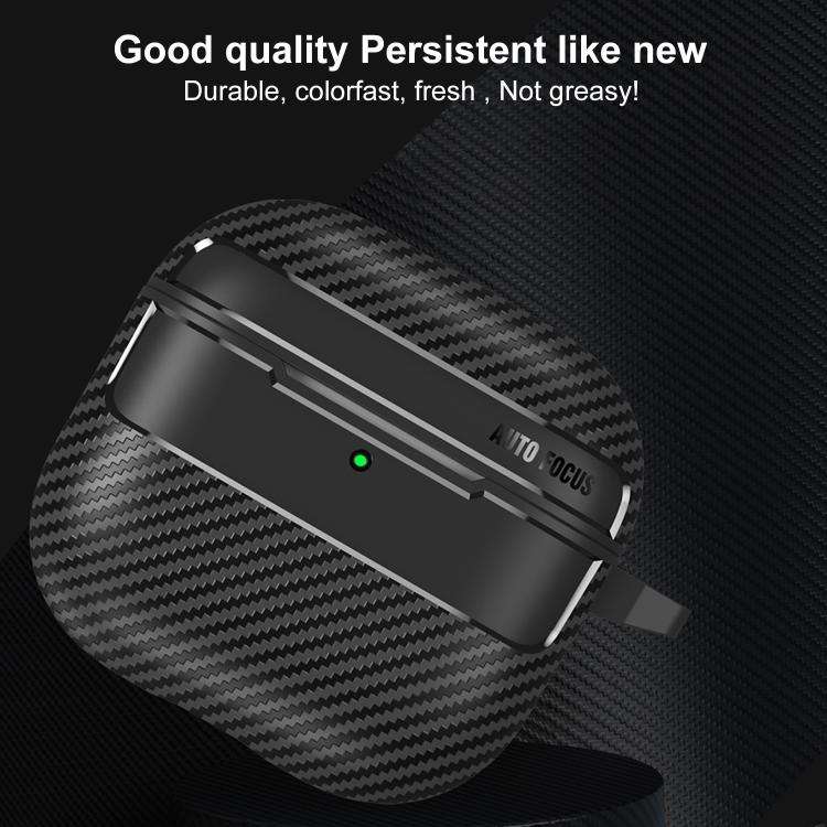 XDcase Carbon Fiber Texture Earbud Case with Hook, For AirPods 5 / 4, For AirPods Pro 3