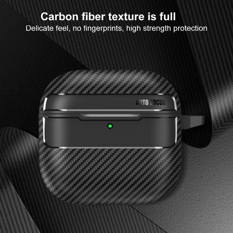 XDcase Carbon Fiber Texture Earbud Case with Hook, For AirPods 5 / 4, For AirPods Pro 3