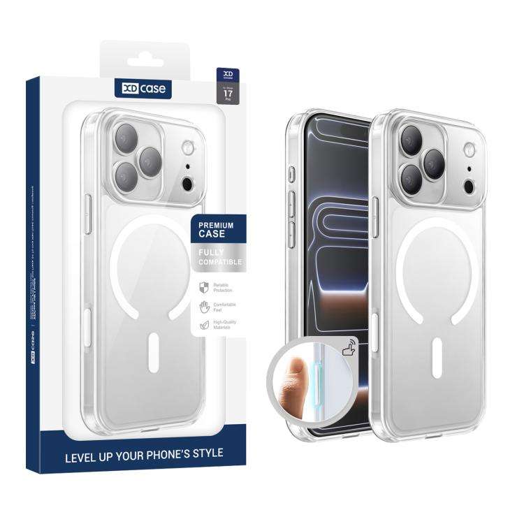 XDcase Frosted Transparent Magnetic Shockproof Phone Case, For iPhone 18 Pro, For iPhone 18 Pro M...
