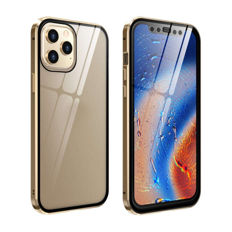 Double Sides Tempered Glass Magnetic Adsorption Metal Frame HD Screen Case, For iPhone 12 Pro Max...