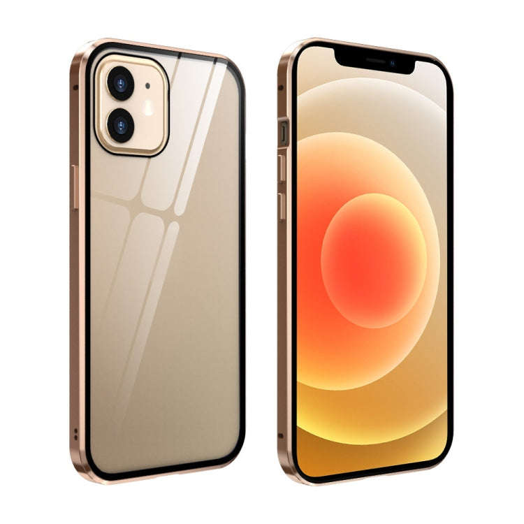 Double Sides Tempered Glass Magnetic Adsorption Metal Frame HD Screen Case, For iPhone 12 Pro Max...