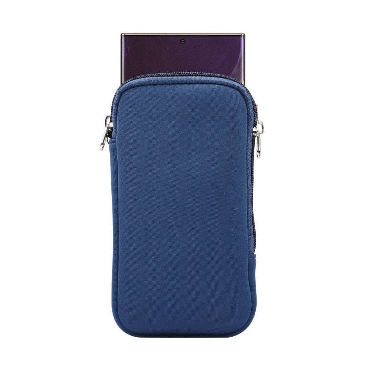 Universal Elasticity Zipper Protective Case Storage Bag with Lanyard For iPhone 12 Pro Max / 6.7-...
