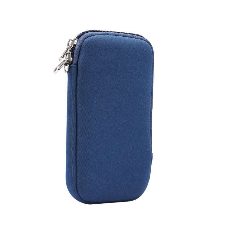 Universal Elasticity Zipper Protective Case Storage Bag with Lanyard For iPhone 12 Pro Max / 6.7-...