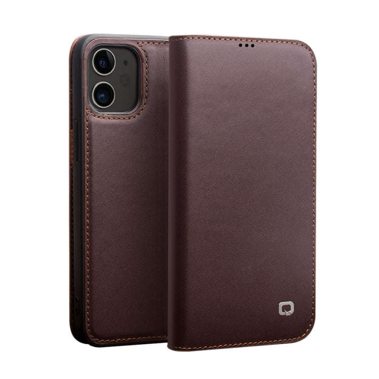 QIALINO Business Horizontal Flip Leather Case with Holder & Card Slots & Wallet, For iPhone 12 mi...