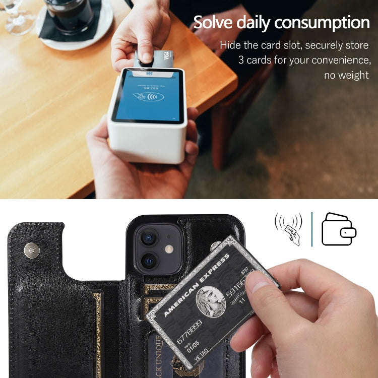 Shockproof PU + TPU Leather Case with Card Slots & Holder & Photo Frame & Wallet, For iPhone 12 m...
