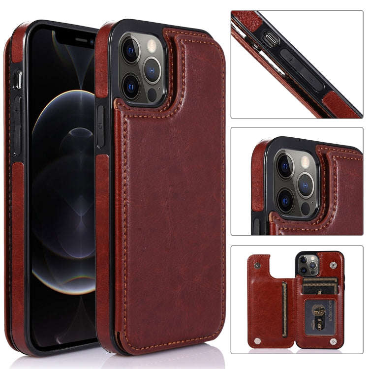 Shockproof PU + TPU Leather Case with Card Slots & Holder & Photo Frame & Wallet, For iPhone 12 m...