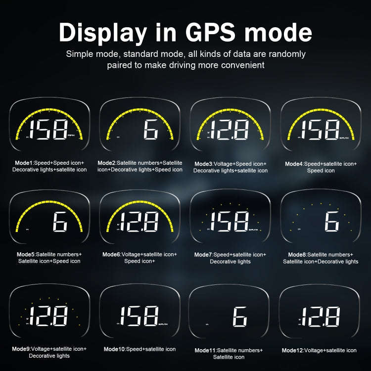 C700S OBD2 + GPS Mode Car HUD Head-up Display Fault Alarm, C700S