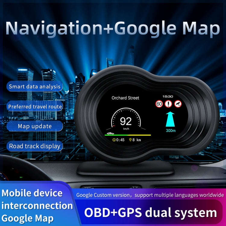 F9 OBD2 + GPS Mode Car HUD Head-up Display Speed / Water Temperature / Voltage Display, F9 OBD2 GPS