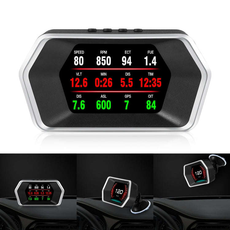 P17 Car HUD Head-up Display GPS Speed Meter Car OBD2 Fault Elimination Code, P17