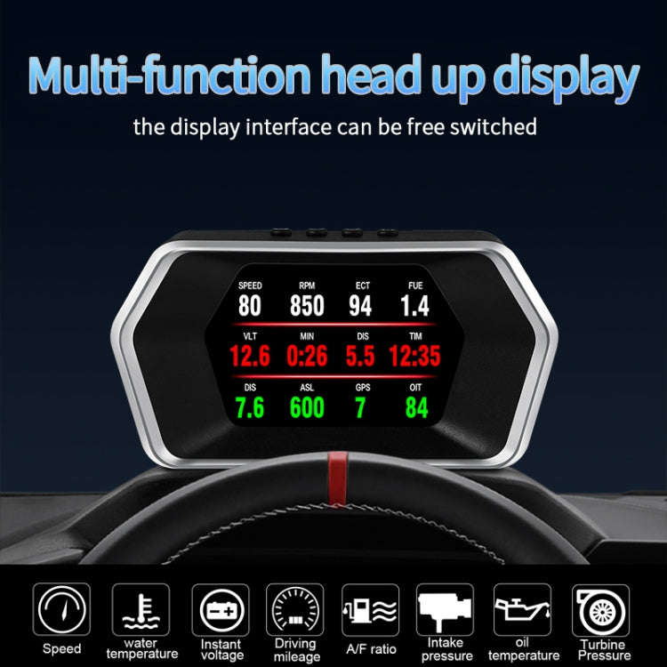 P17 Car HUD Head-up Display GPS Speed Meter Car OBD2 Fault Elimination Code, P17
