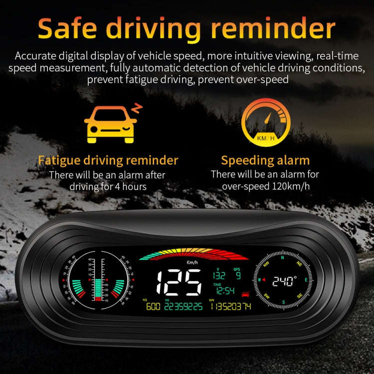 P18 GPS Car HUD Head-up Display Vehicle Speed / Voltage / Mileage, P18