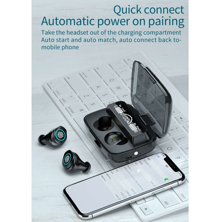 M17 Bluetooth 5.1 LED Display Screen Touch Waterproof Wireless Bluetooth Earphone with Charging B...