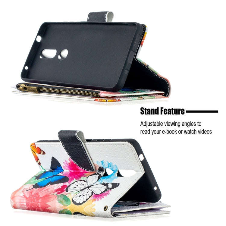 Colored Drawing Pattern Zipper Horizontal Flip Leather Case with Holder & Card Slots & Wallet, Fo...