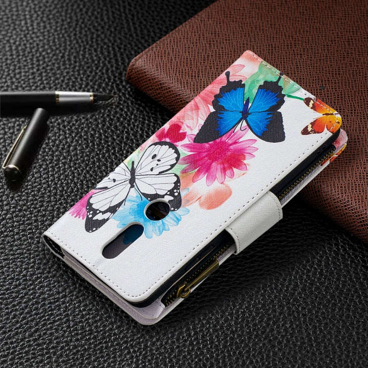 Colored Drawing Pattern Zipper Horizontal Flip Leather Case with Holder & Card Slots & Wallet, Fo...