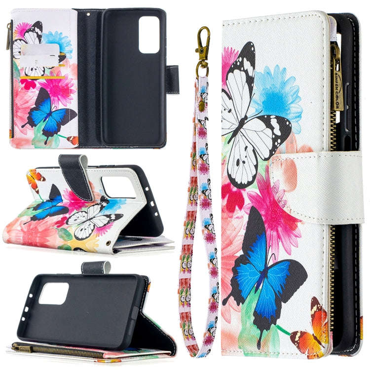Colored Drawing Pattern Zipper Horizontal Flip Leather Case with Holder & Card Slots & Wallet, Fo...