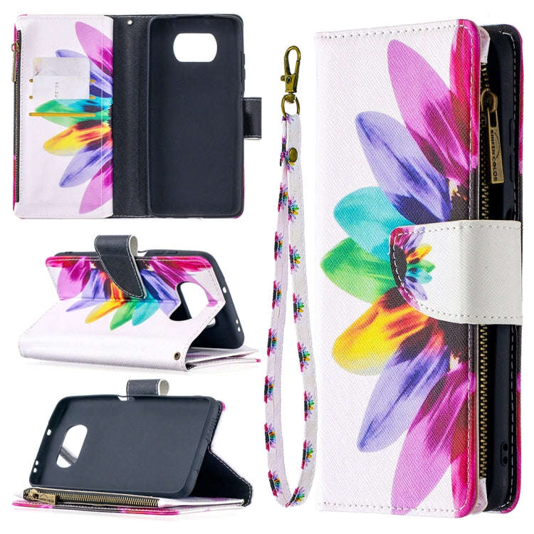 Colored Drawing Pattern Zipper Horizontal Flip Leather Case with Holder & Card Slots & Wallet, Fo...