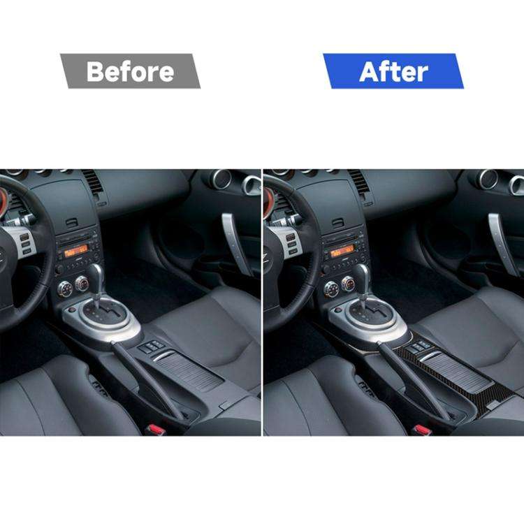 Car Carbon Fiber Central System Control Large Panel Frame Decorative Sticker for Nissan 350z 2006...