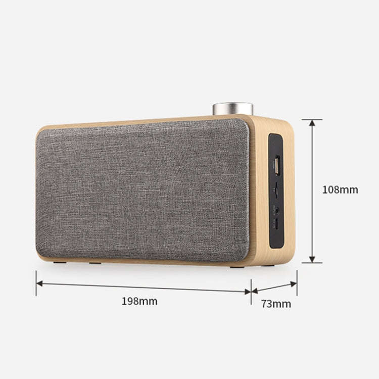 W5A Subwoofer Fabric Wooden Touch Bluetooth Speaker, Support TF Card & U Disk & 3.5mm AUX, Walnut...