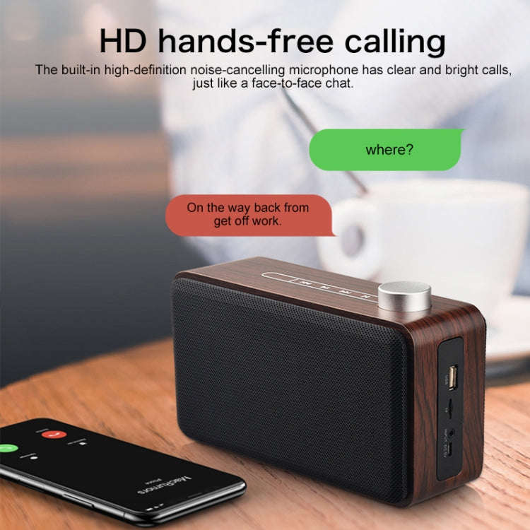 W5A Subwoofer Fabric Wooden Touch Bluetooth Speaker, Support TF Card & U Disk & 3.5mm AUX, Walnut...