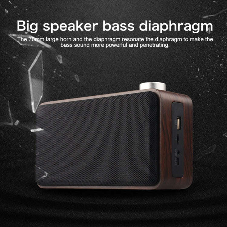 W5A Subwoofer Fabric Wooden Touch Bluetooth Speaker, Support TF Card & U Disk & 3.5mm AUX, Walnut...