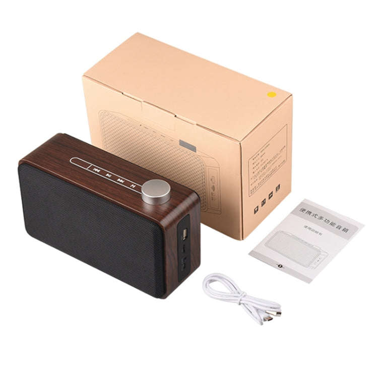 W5A Subwoofer Fabric Wooden Touch Bluetooth Speaker, Support TF Card & U Disk & 3.5mm AUX, Walnut...