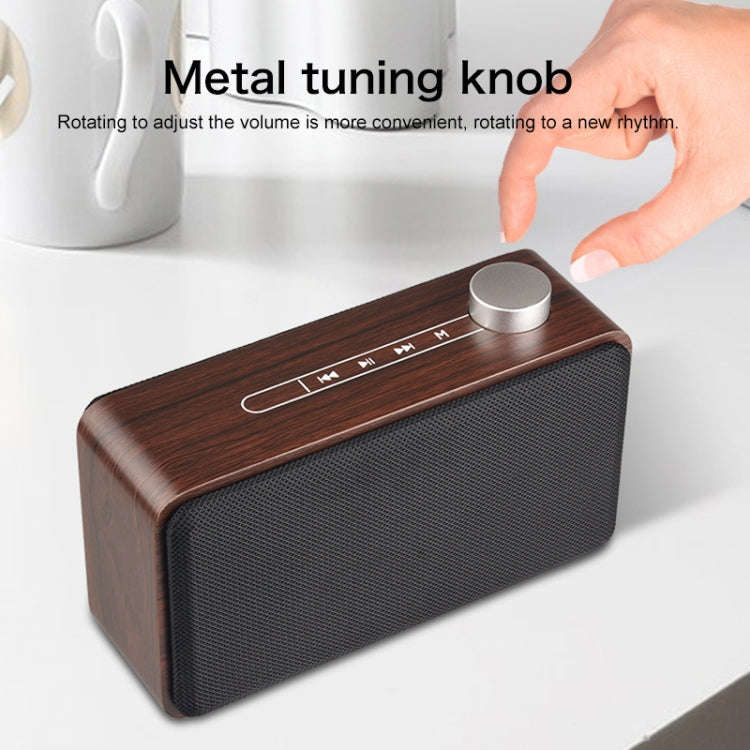 W5A Subwoofer Fabric Wooden Touch Bluetooth Speaker, Support TF Card & U Disk & 3.5mm AUX, Walnut...