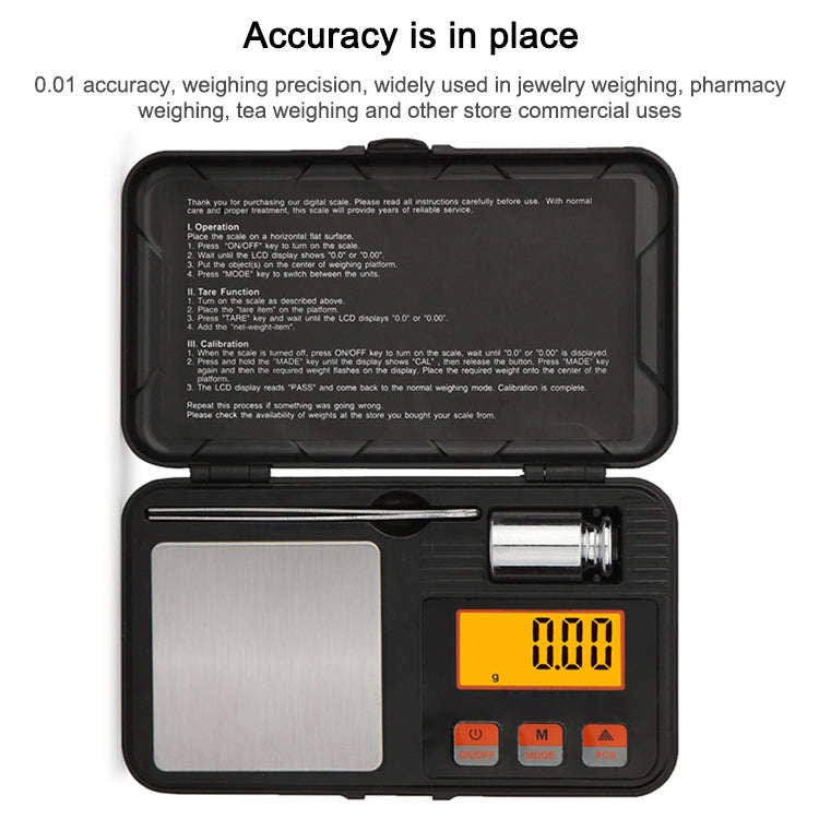 200g/0.01g High-Precision Portable Jewelry Scale  Mini Electronic Scale Precision Carat Electroni...