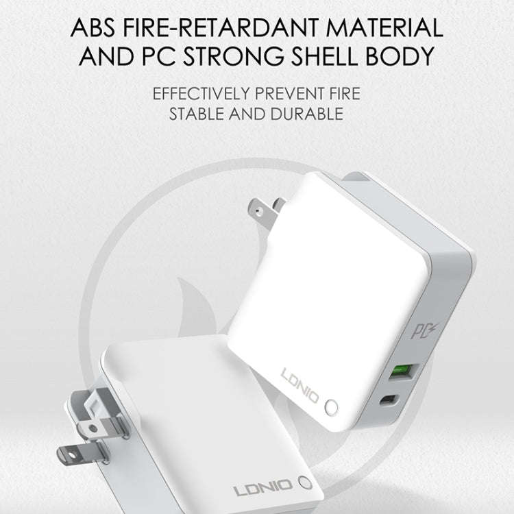 LDNIO A4403C 30W PD + Auto-id Foldable Fast Travel Charger with 1m 8 Pin Cable, AU Plug, with 8 P...