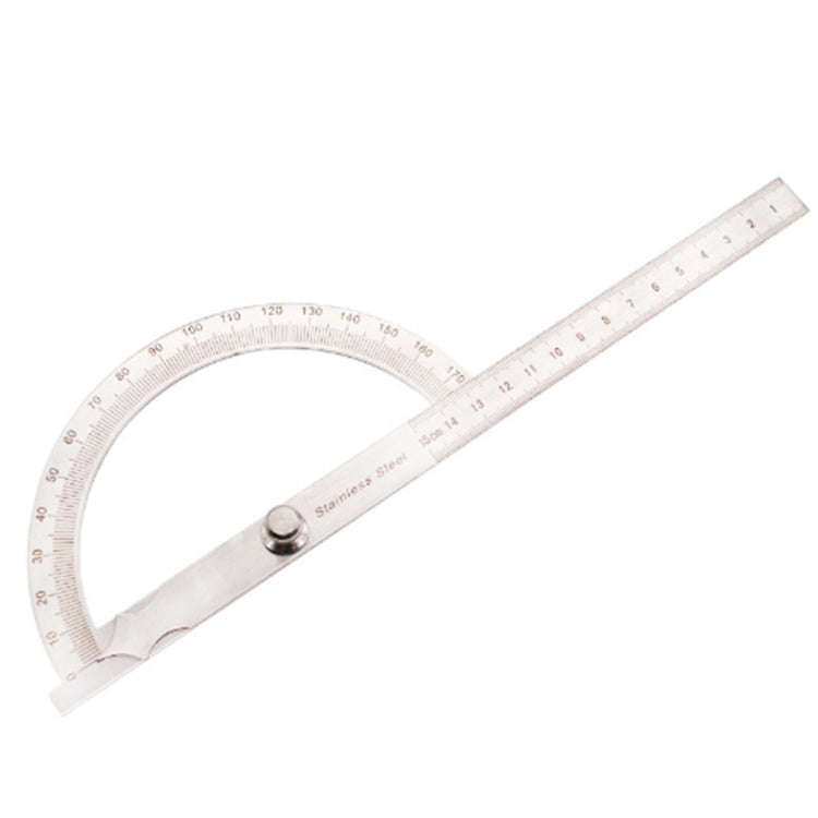 0-180 Degree Stainless Steel Protractor Angle Finder with 0-150mm Arm Measuring Ruler Tool, 0-150...