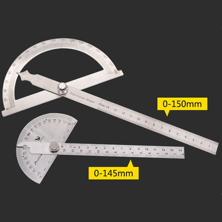 0-180 Degree Stainless Steel Protractor Angle Finder with 0-150mm Arm Measuring Ruler Tool, 0-150...