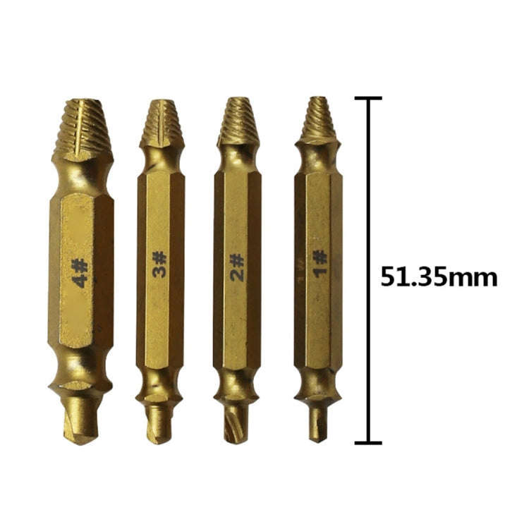 4 in 1 Screw Extractor Drill Bits Tool Broken Bolt Remover(1#, 2#, 3#, 4#), with Plastic Case, Go...