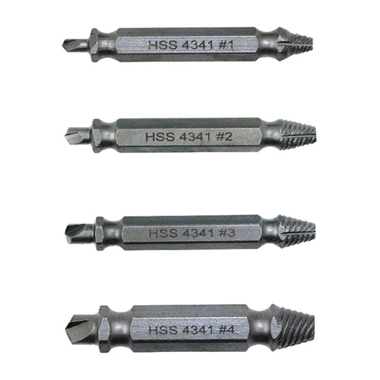 4 in 1 Screw Extractor Drill Bits Tool Broken Bolt Remover(1#, 2#, 3#, 4#), with Plastic Case, Go...