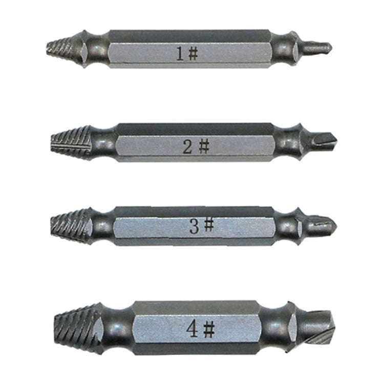 4 in 1 Screw Extractor Drill Bits Tool Broken Bolt Remover(1#, 2#, 3#, 4#), with Plastic Case, Go...