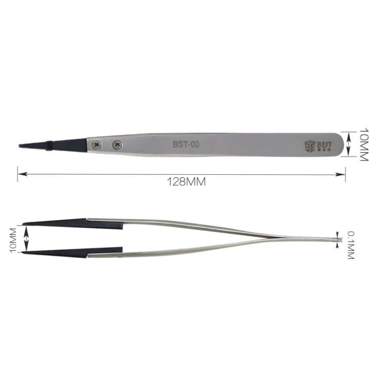 BEST BST-00 Straight Head Tweezers for Mobile Phone / Computer Repair, BST-00
