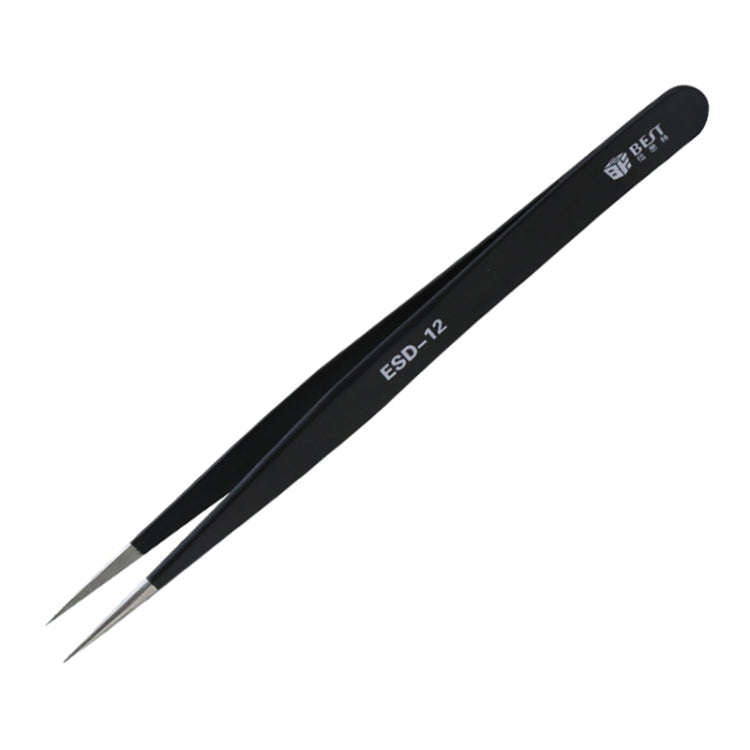 BEST BST-12 Precision Anti-static ESD Stainless Steel Tweezers, BST-12