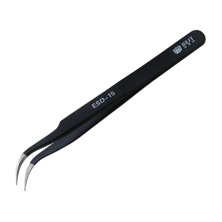 BEST BST-15 Precision Anti-static ESD Stainless Steel Tweezers, BST-15