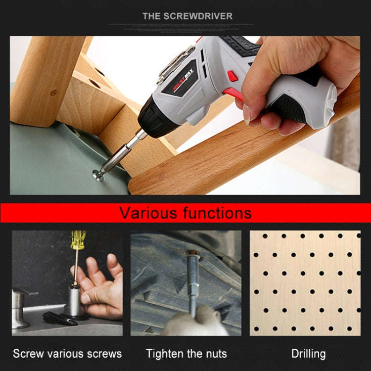 4.8V Multi-functional Household Electric Screwdriver Electric Drill Electric Screwdriver Set US P...