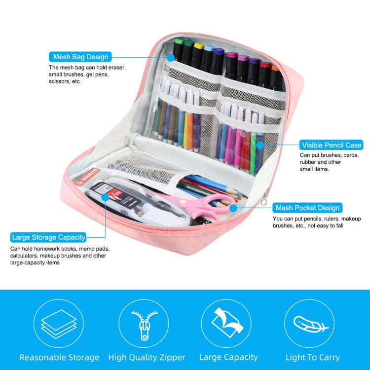 FunAdd Large-capacity Pencil Case Storage Organizer Canvas Cosmetic Bag, Size: 230 x 170 x 75mm, ...