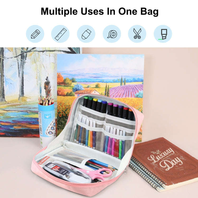 FunAdd Large-capacity Pencil Case Storage Organizer Canvas Cosmetic Bag, Size: 230 x 170 x 75mm, ...